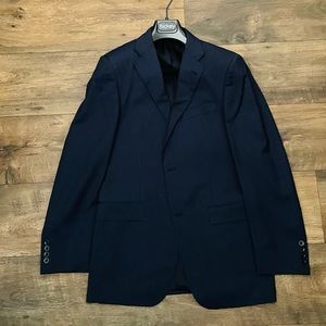Hickey/Hickey Freeman Suit Navy Blue Pinstripe Size 38R